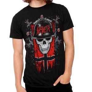 Slayer T-Shirt War Skull Flag Logo thrash metal rock Official XL NWT